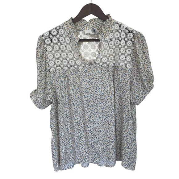 Everleigh Ivory and Yellow Floral Boho Blouse - Large - Picture 1 of 5